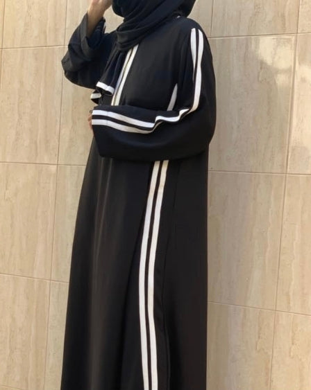 Sporty Long Dress/Abaya with Matching Scarf